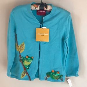 Michael Simon Tree Frog  sweater NWT